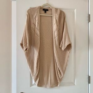 Long beige cardigan sweater